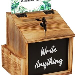 Natural Wood Lockable with Chalkboard Front